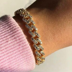 Gold 8 Inch 9mm Cuban bracelet